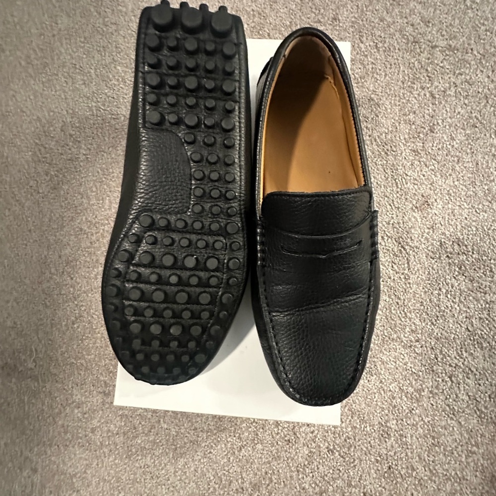 Oliver Cabell Black Leather Slip-On Loafers - Picture 2 of 5